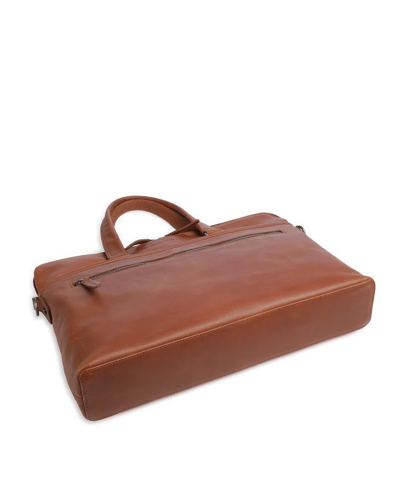 The Chesterfield Brand Wax Pull Up Cow Elvas Bolso para portátil cognac