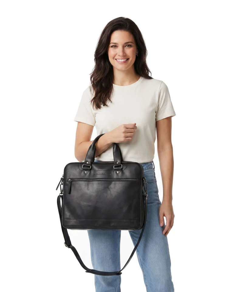 The Chesterfield Brand Wax Pull Up Cow Montara Bolso para portátil black