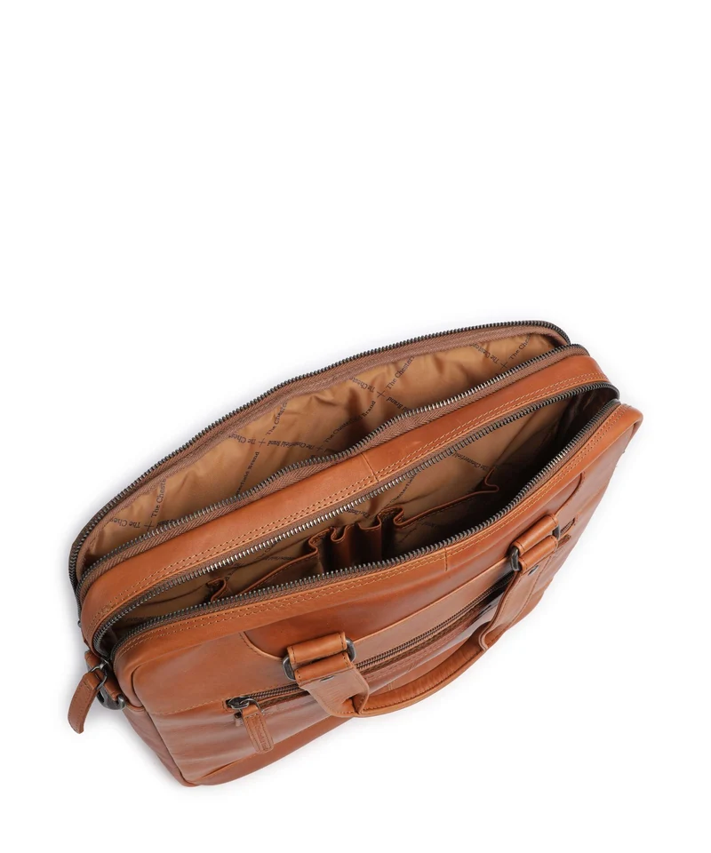 The Chesterfield Brand Wax Pull Up Cow Montara Bolso para portátil cognac