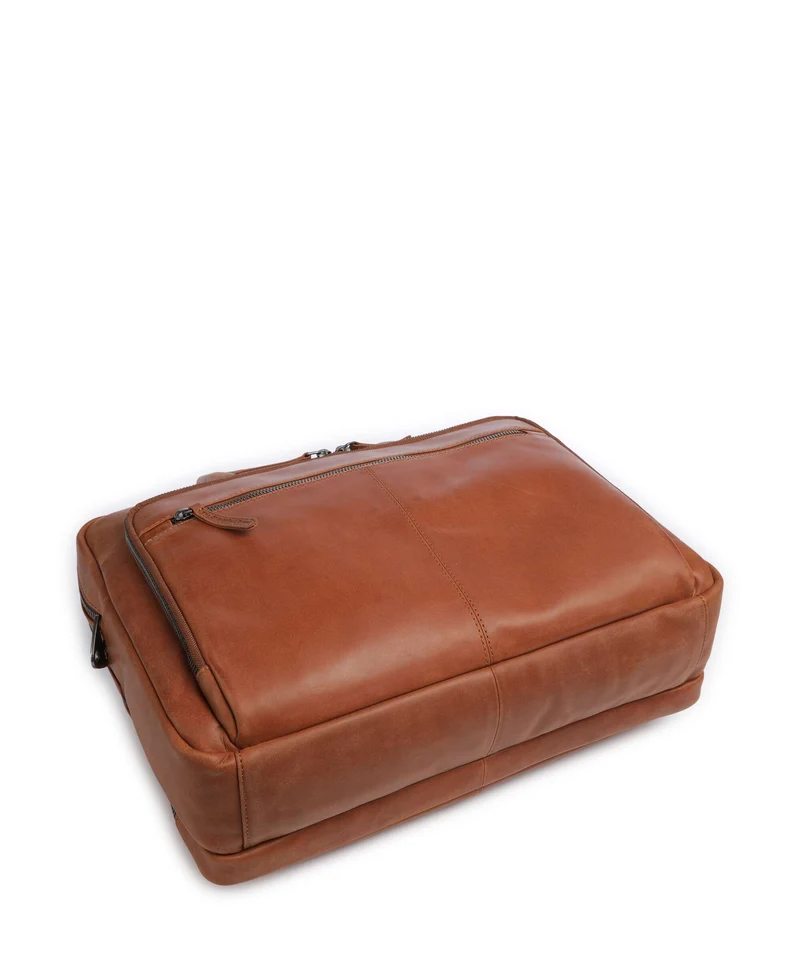 The Chesterfield Brand Wax Pull Up Cow Tacama Bolso para portátil cognac
