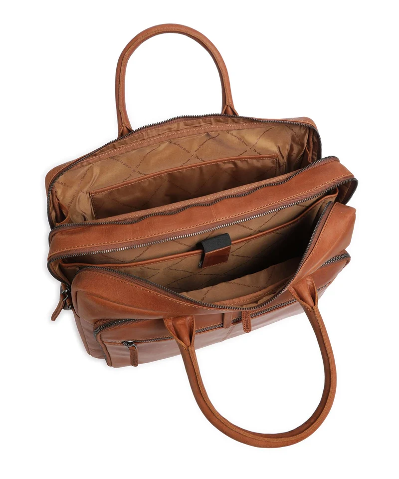 The Chesterfield Brand Wax Pull Up Cow Tacama Bolso para portátil cognac