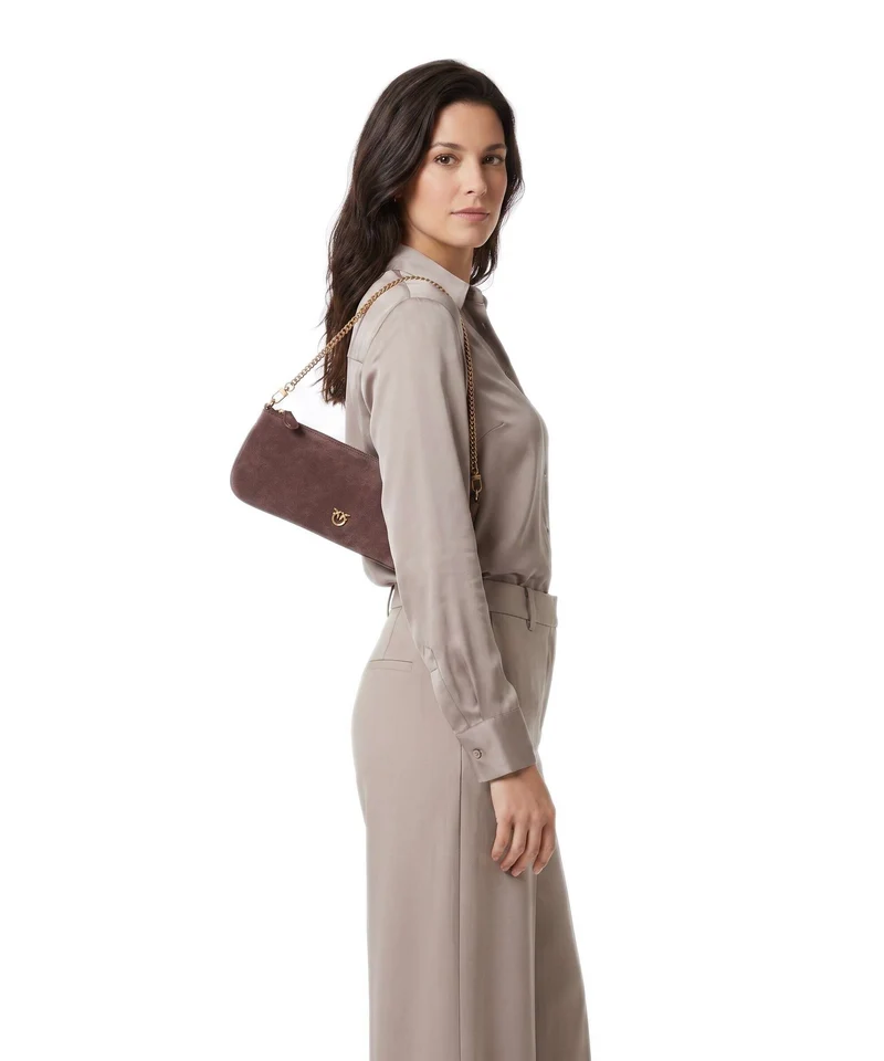 Pinko Flat Horizontal Bolso de hombro castano intenso/antique gold