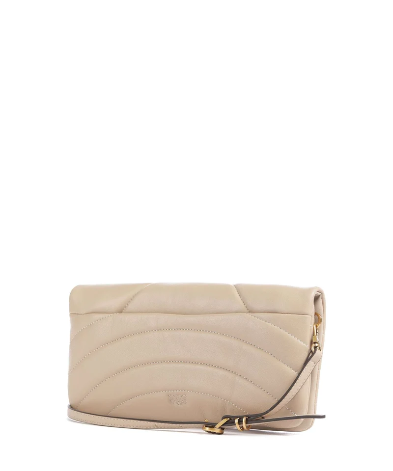 Pinko Click Horizontal Classic Bandolera beige/grigio fumo/antique gold