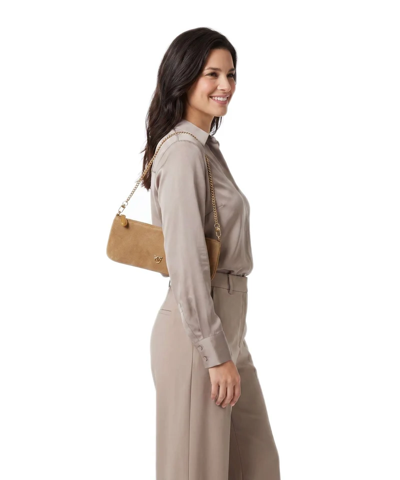 Pinko Flat Horizontal Bolso de hombro marrone dorato/antique gold
