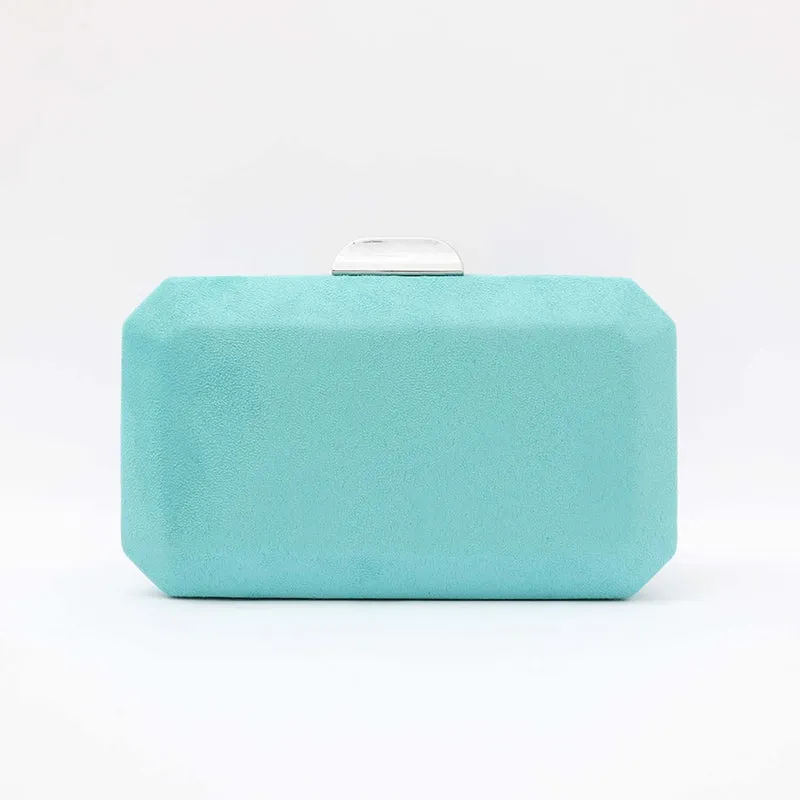 Cartera Octogon Plata Azul Celeste