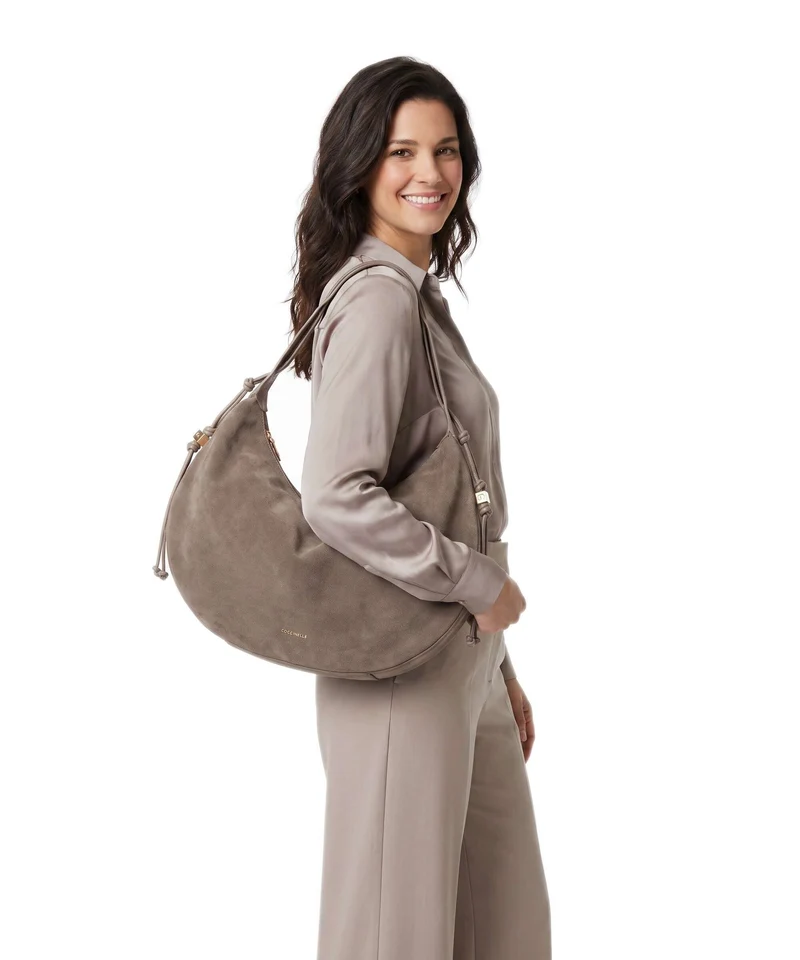 Coccinelle Thess Suede Bolso de hobo warm taupe