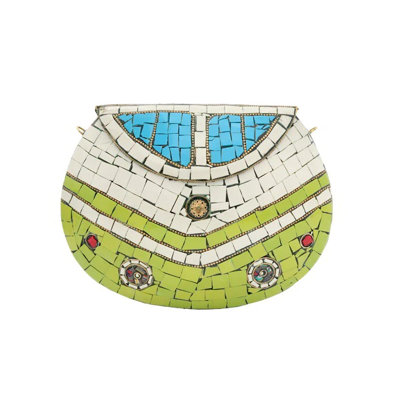 Bolso Cofre Mosaico Korlam Verde claro