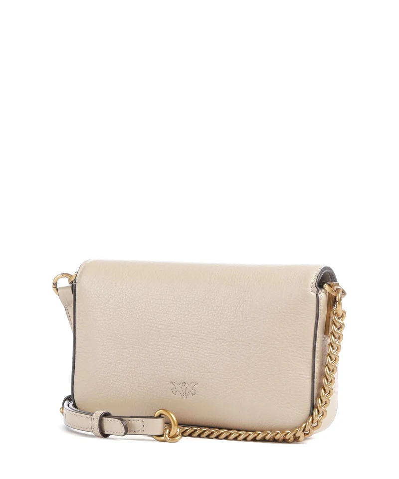 Pinko Love One Baby Slouchy Bandolera beige/grigio fumo/antique gold