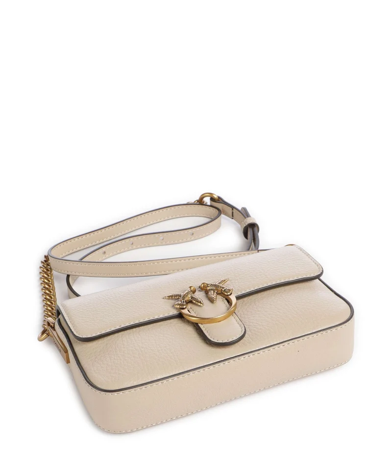 Pinko Love One Baby Slouchy Bandolera beige/grigio fumo/antique gold