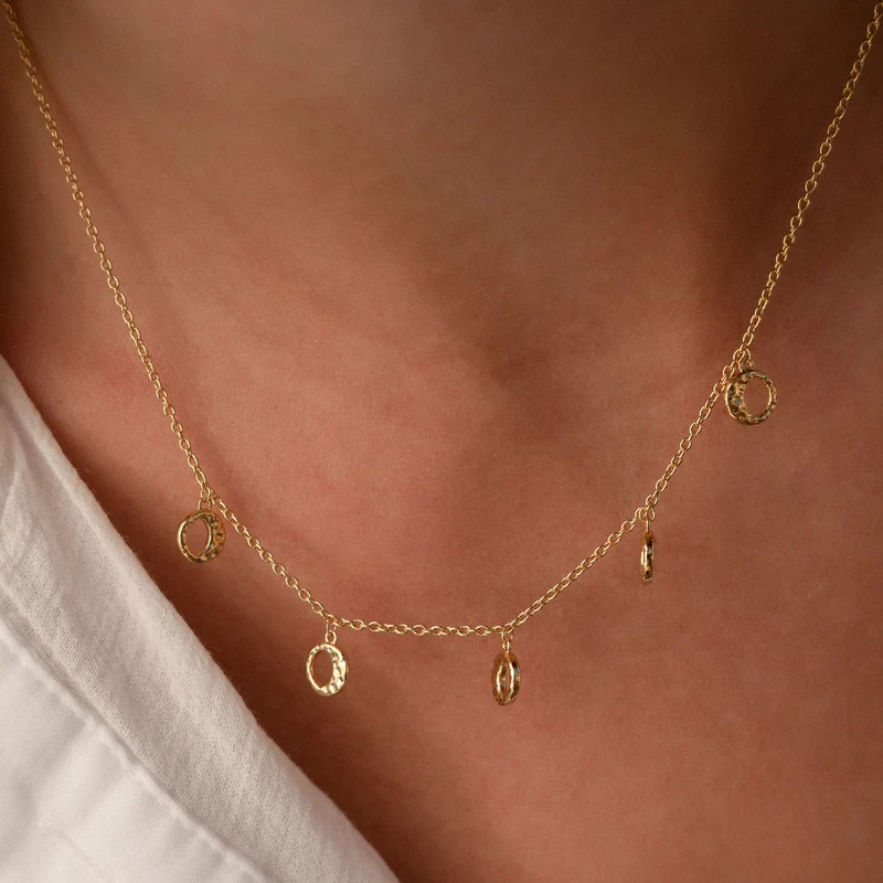 Violet Hamden Luna 925 Sterling Zilveren Gold Plated Ketting met Manen VH340034