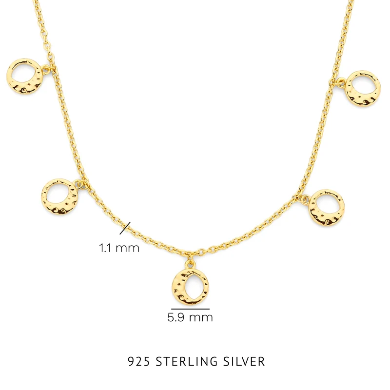 Violet Hamden Luna 925 Sterling Zilveren Gold Plated Ketting met Manen VH340034