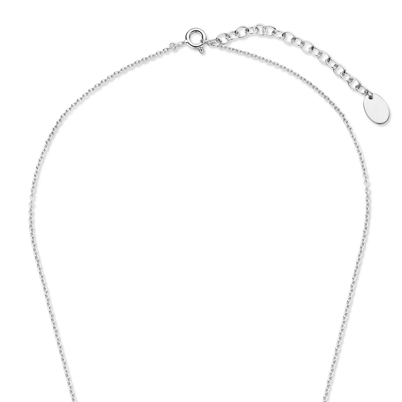 Violet Hamden Luna 925 Sterling Zilveren Ketting met Maan en Groene Zirkonia Steentje VH340037