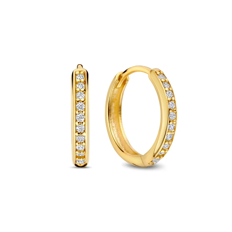 Isabel Bernard Cadeau d'Isabel 14 karaat gouden oorbellenset met zirkonia IB90188