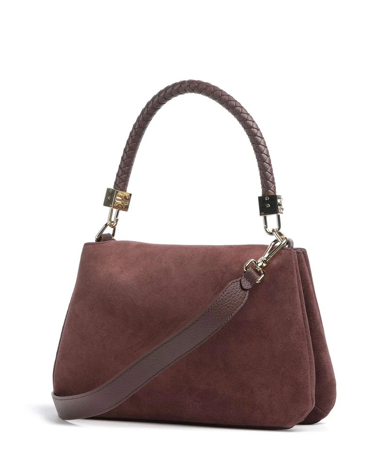 Coccinelle Tiggy Suede Bolso de hombro berry
