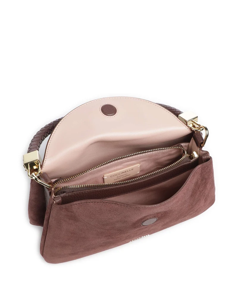 Coccinelle Tiggy Suede Bolso de hombro berry