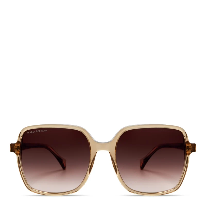 Isabel Bernard La Villette Rene Transparant Beige Vierkante Zonnebril IB400000-02-14