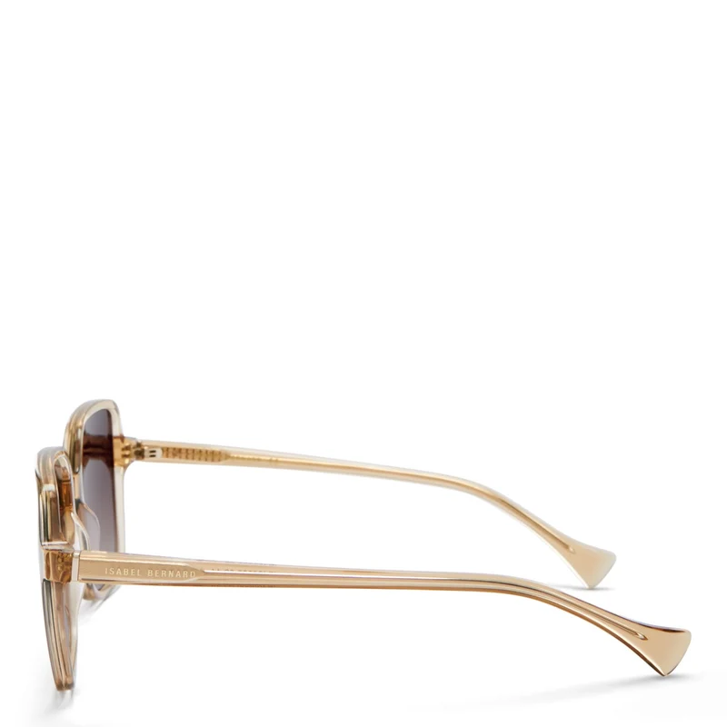 Isabel Bernard La Villette Rene Transparant Beige Vierkante Zonnebril IB400000-02-14