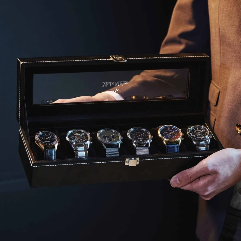 Mats Meier Mont Fort Zwarte Horlogebox voor 6 Horloges MM-Watchbox-1915