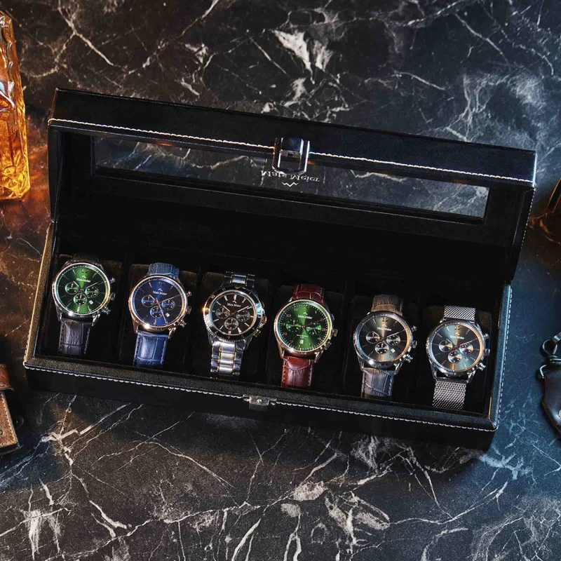Mats Meier Mont Fort Zwarte Horlogebox voor 6 Horloges MM-Watchbox-1915
