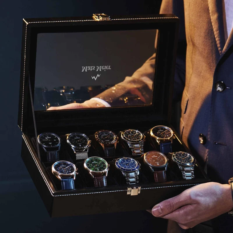 Mats Meier Mont Fort Zwarte Horlogebox voor 10 Horloges MM-Watchbox-1916