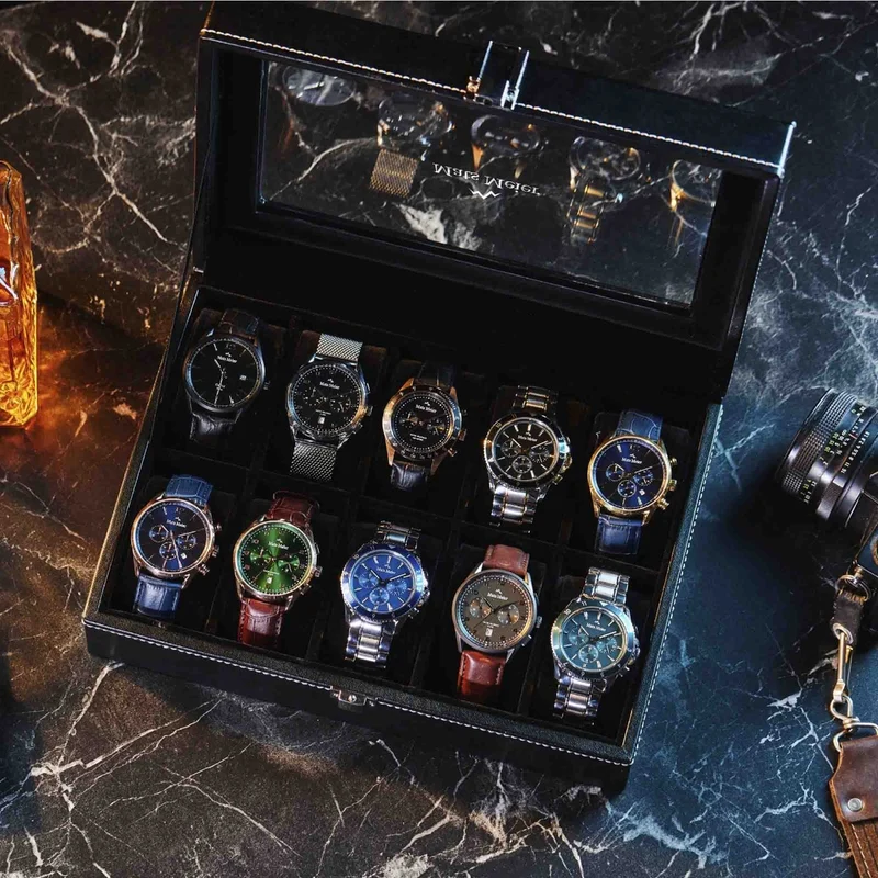 Mats Meier Mont Fort Zwarte Horlogebox voor 10 Horloges MM-Watchbox-1916