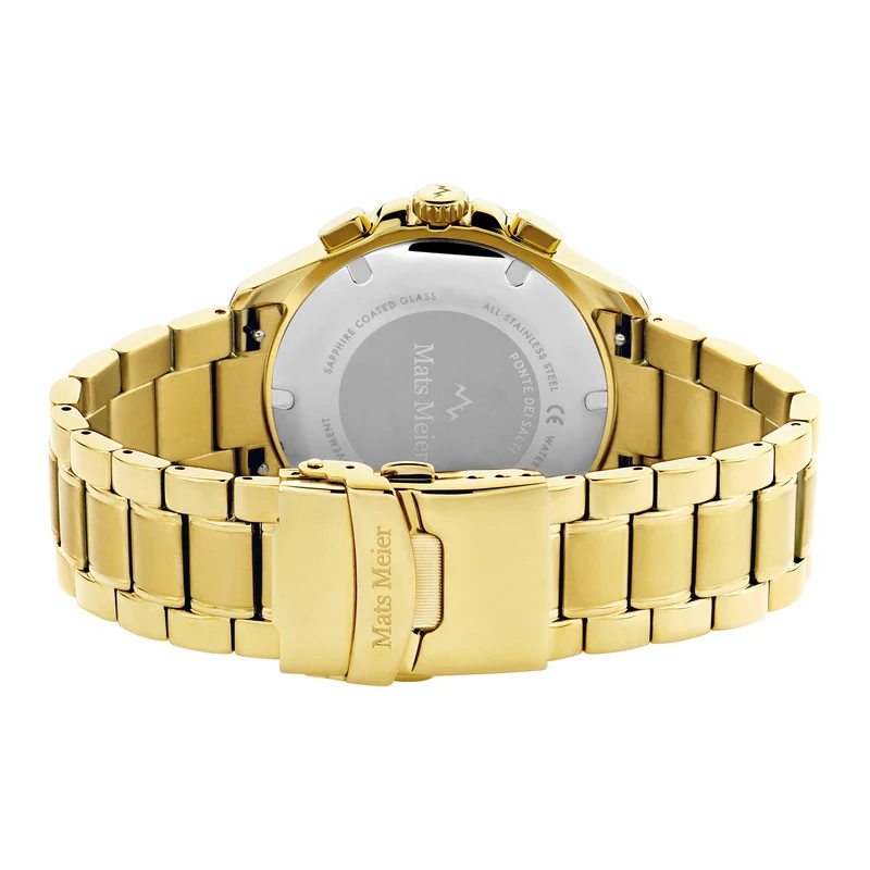 Mats Meier Ponte dei Salti Chronograaf Herenhorloge Goudkleurig en Zwart MM00509