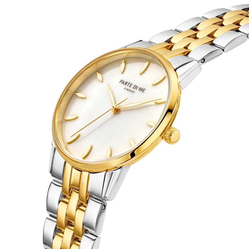 Parte Di Me Orologio rond dames horloge goud- en zilverkleurig PDM09043