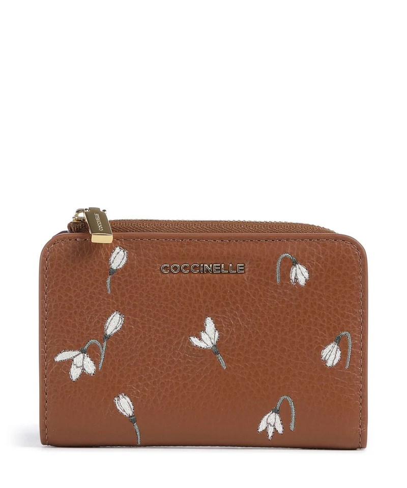 Coccinelle text Monedero cognac