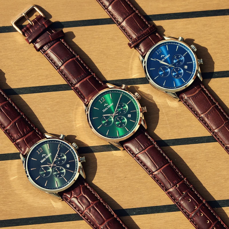Mats Meier Grand Cornier Chrono Groen/Rosegoudkleurig horloge MM00114