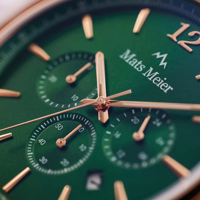 Mats Meier Grand Cornier Chrono Groen/Rosegoudkleurig horloge MM00114