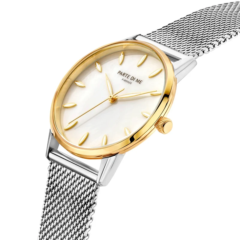 Parte Di Me Orologio rond dames horloge goud- en zilverkleurig PDM09051