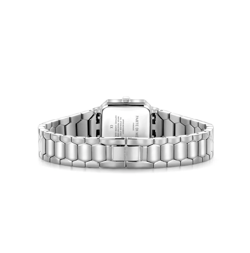 Parte di Me Orologio vierkant dameshorloge zilverkleurig en wit PDM09027