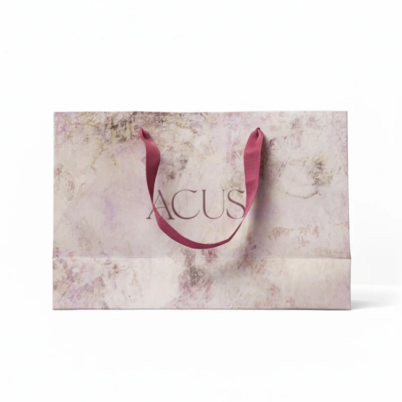 Bolsa Acus Estampado Morada y Rosas grande