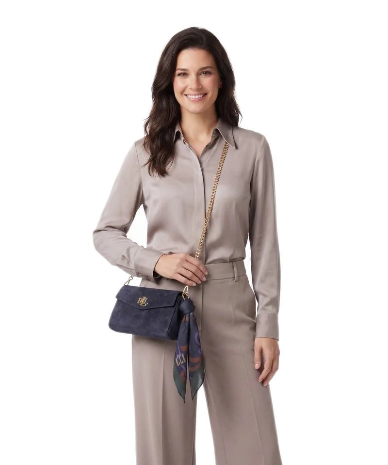 Lauren Ralph Lauren Tanner Large Bandolera lauren navy/urban bltng/navy multi