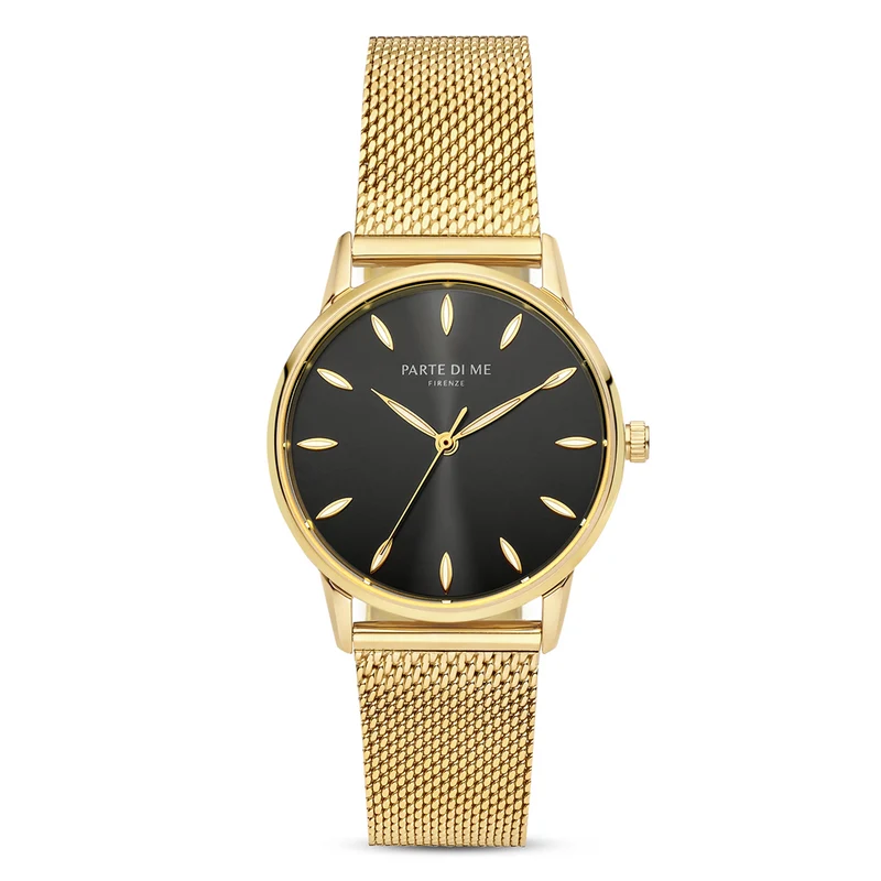 Parte Di Me Orologio rond dames horloge goudkleurig en zwart PDM09052