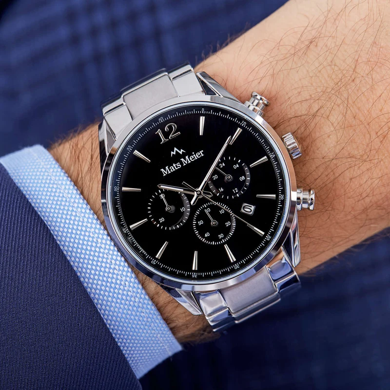 Mats Meier Grand Cornier Chrono Zwart/Zilverkleurig horloge MM00110