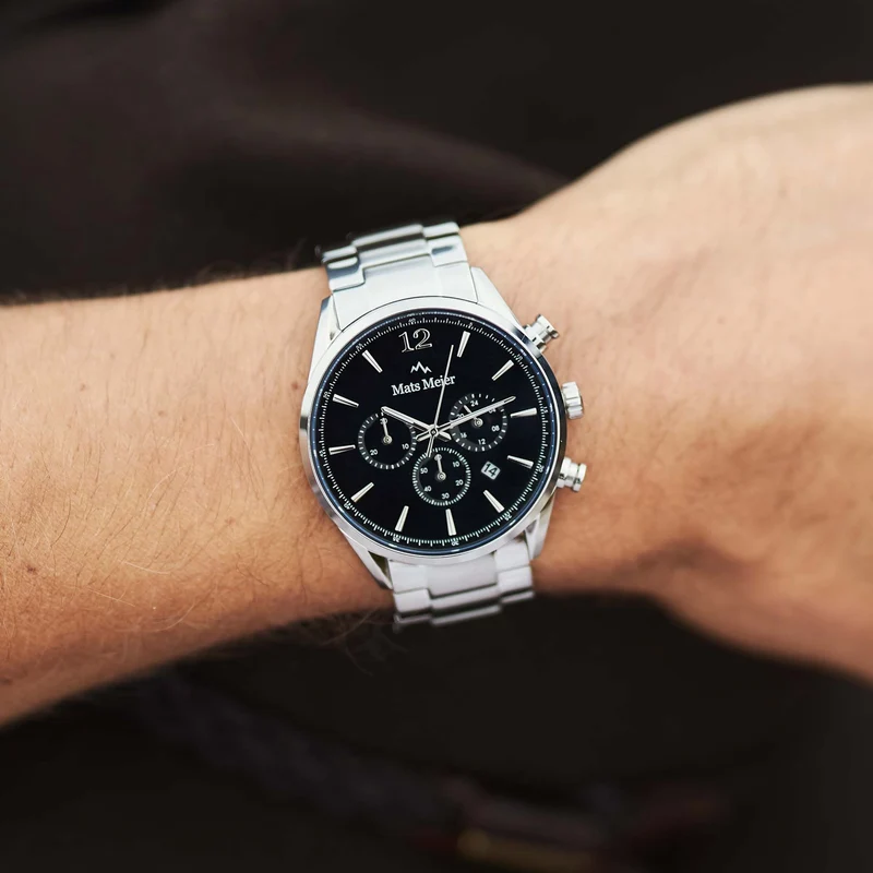 Mats Meier Grand Cornier Chrono Zwart/Zilverkleurig horloge MM00110