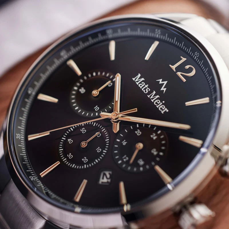 Mats Meier Grand Cornier Chrono Zwart/Zilverkleurig horloge MM00110