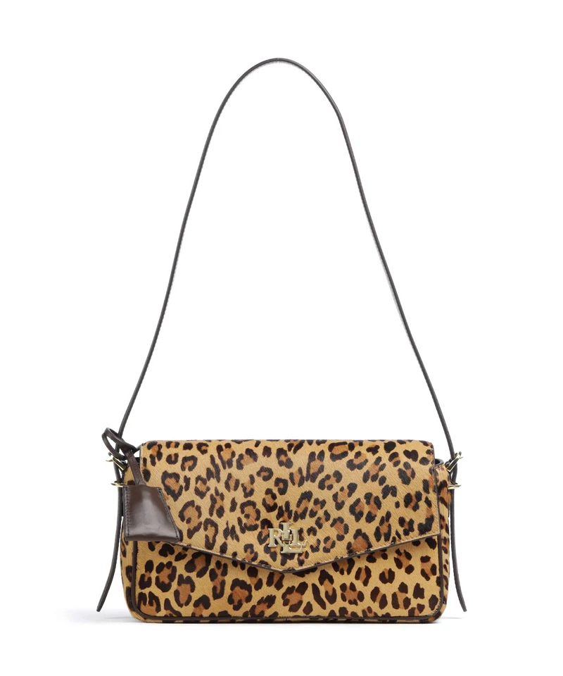Lauren Ralph Lauren Farrah Medium Bolso de hombro modern leopard/chestnut brown