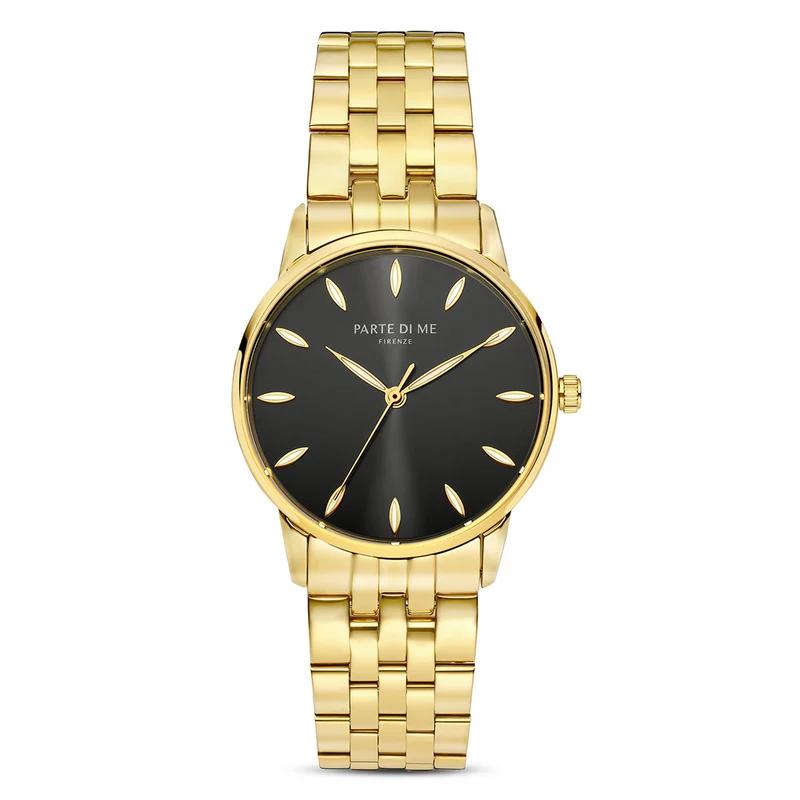Parte Di Me Orologio rond dames horloge goudkleurig en zwart PDM09044