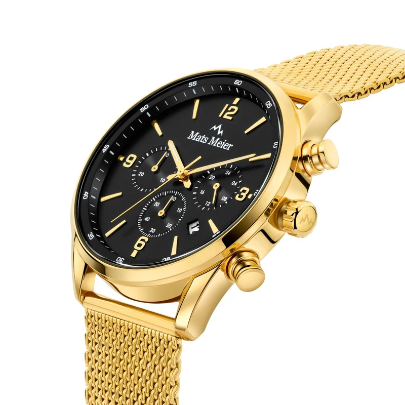Mats Meier Grand Cornier Chronograaf Herenhorloge Goudkleurig met Zwart MM00138