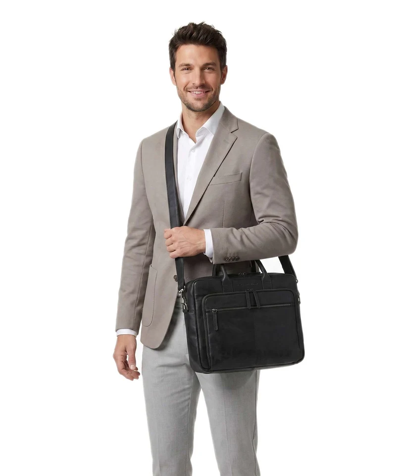 The Chesterfield Brand Wax Pull Up Cow Tacama Bolso para portátil black