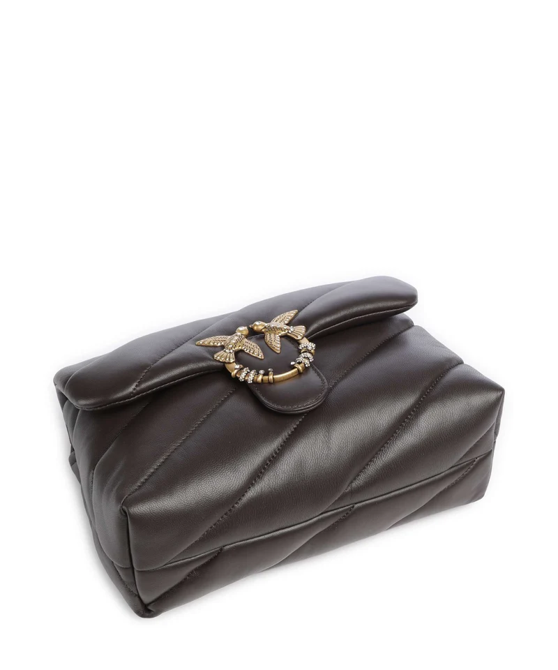 Pinko Love Puff Classic New Buckle Bolso de hombro marrone marasca/antique gold