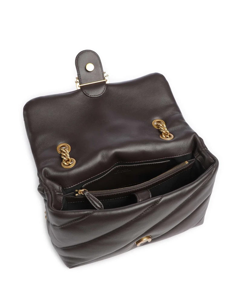 Pinko Love Puff Classic New Buckle Bolso de hombro marrone marasca/antique gold