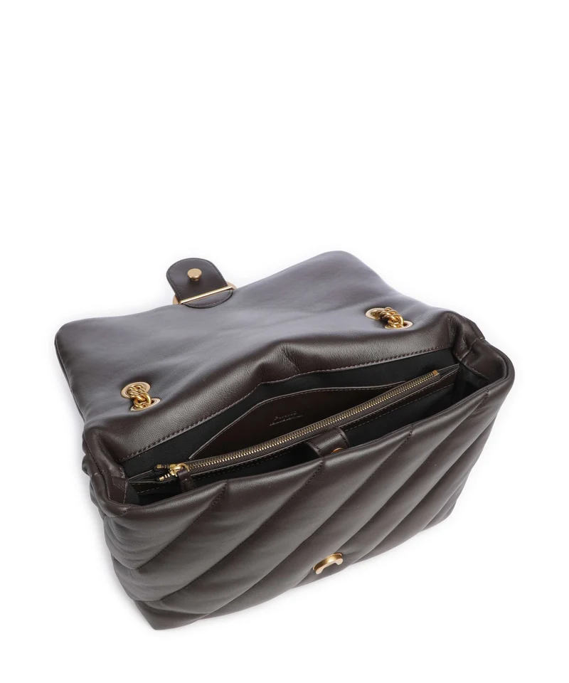 Pinko Love Puff Big Bolso de hombro marrone marasca/antique gold