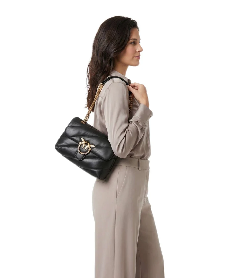 Pinko Love Puff Classic New Buckle Bolso de hombro nero/antique gold