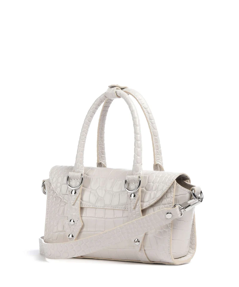 Vivienne Westwood Bettina Embossed Croc Mini Bolso de mano pearl white