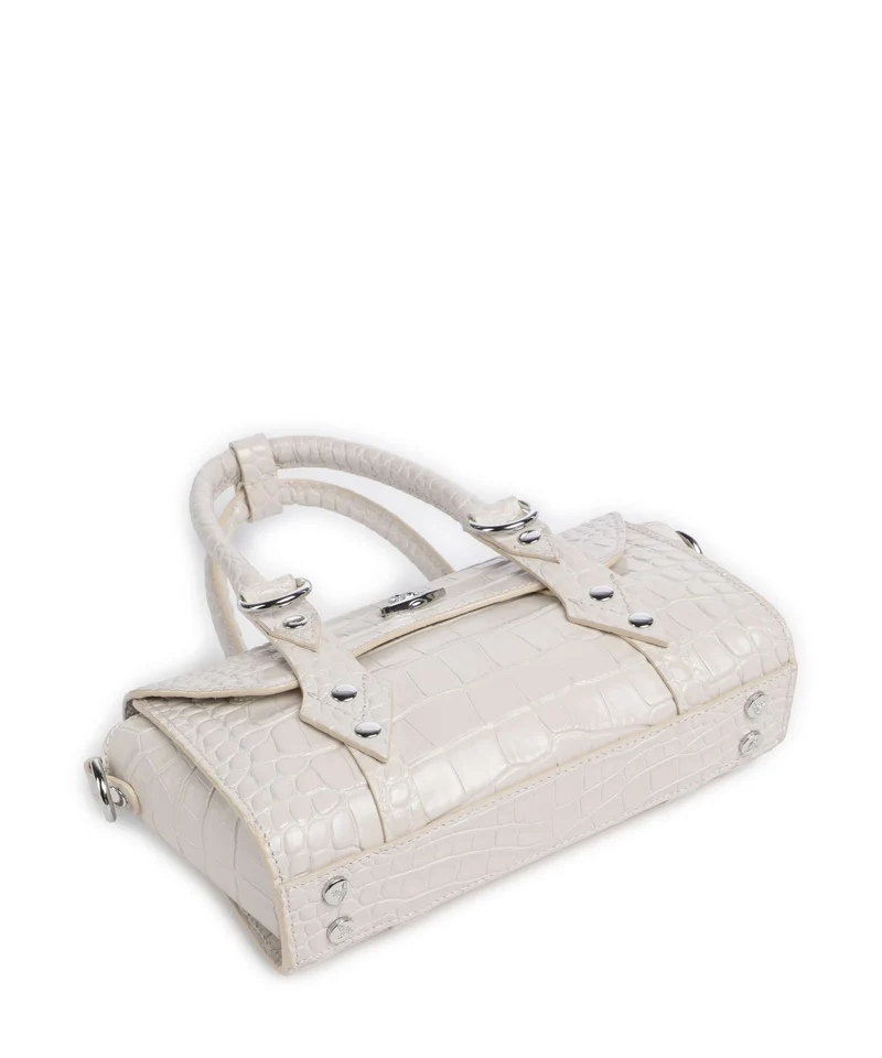 Vivienne Westwood Bettina Embossed Croc Mini Bolso de mano pearl white
