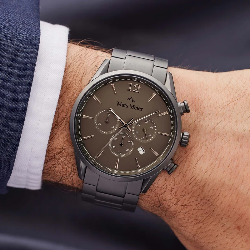 Mats Meier Grand Cornier Chrono Gunmetal Horloge MM00127