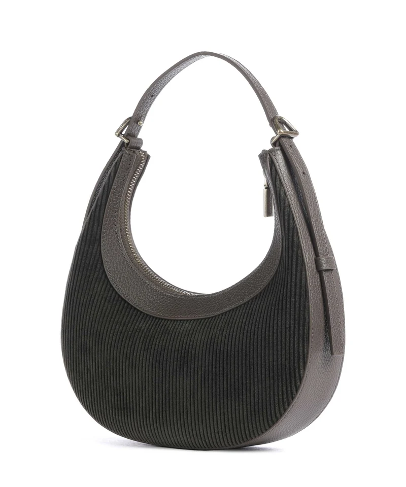 Coccinelle Whisper Corduroy Bolso de hombro fango